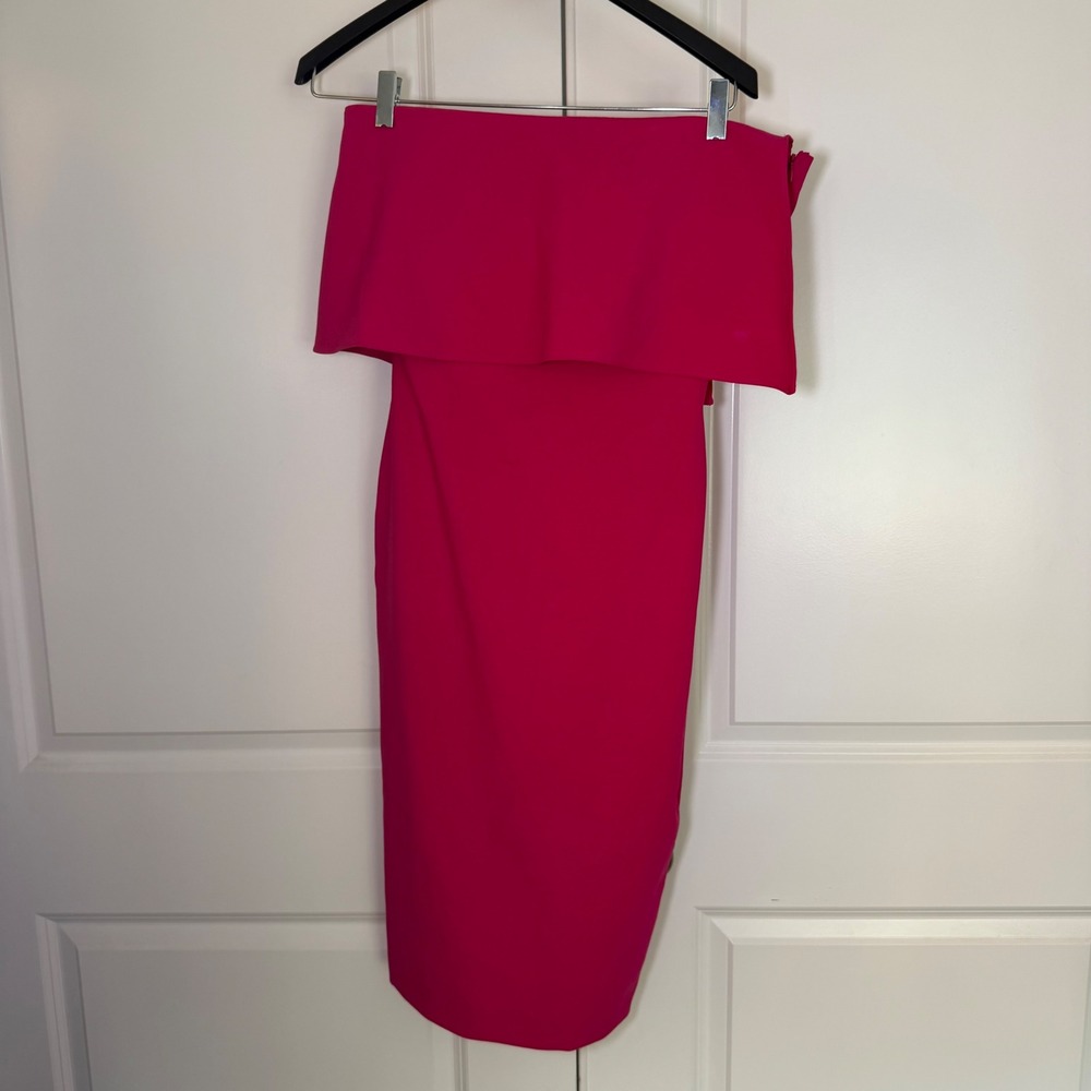 Likely Revolve Strapless Popover Sheath Dress Hot Pink Midi Size 4